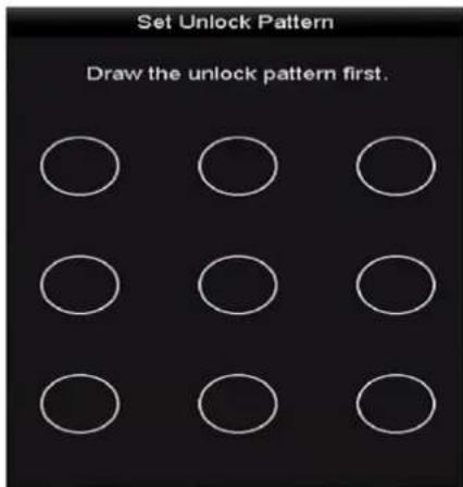 Set Unlock Pattern Draw the unlock pattern first.