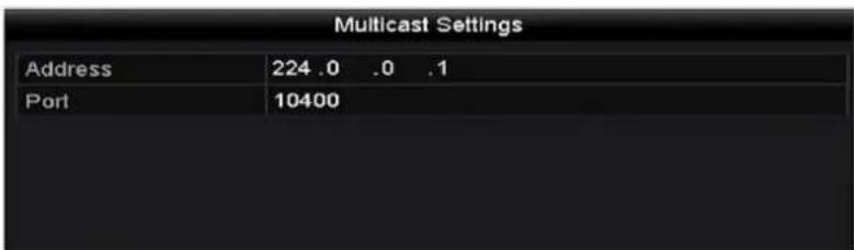 Multicast Settings Address 224 .0 .0 .1 Port 10400