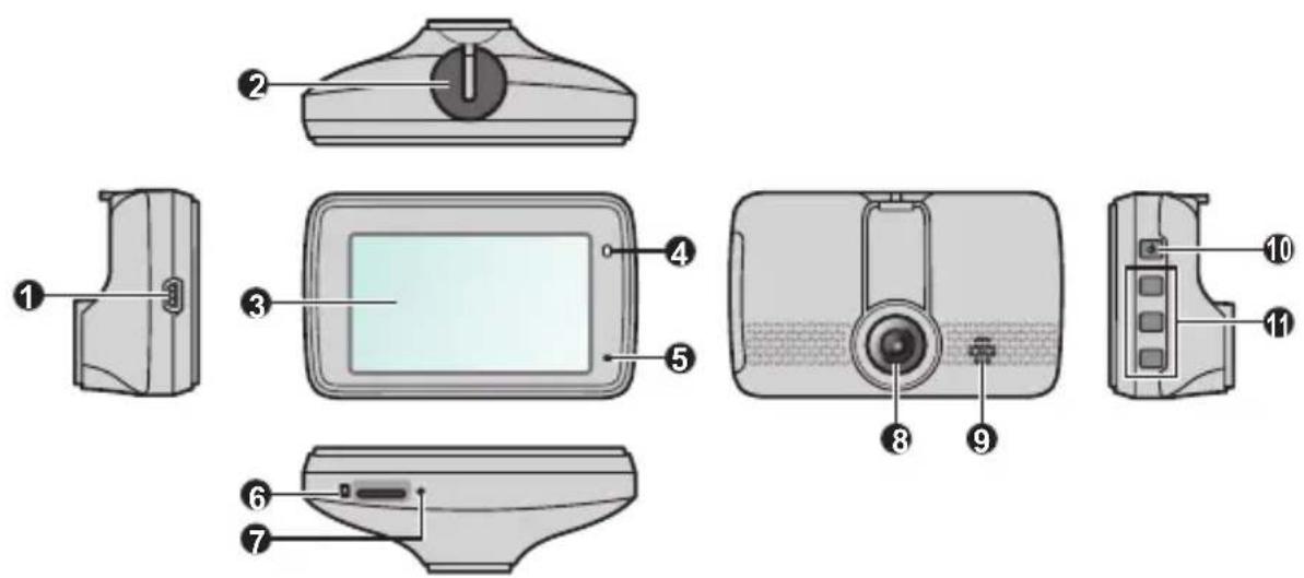 Exploded view diagram of a device with numbered parts for identification