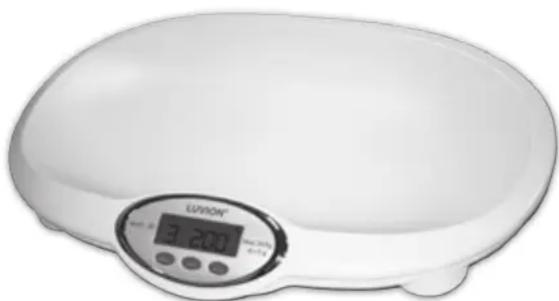 White analog Lithuania infant-shaped appliance with digital display and control buttons (no visible text or symbols)