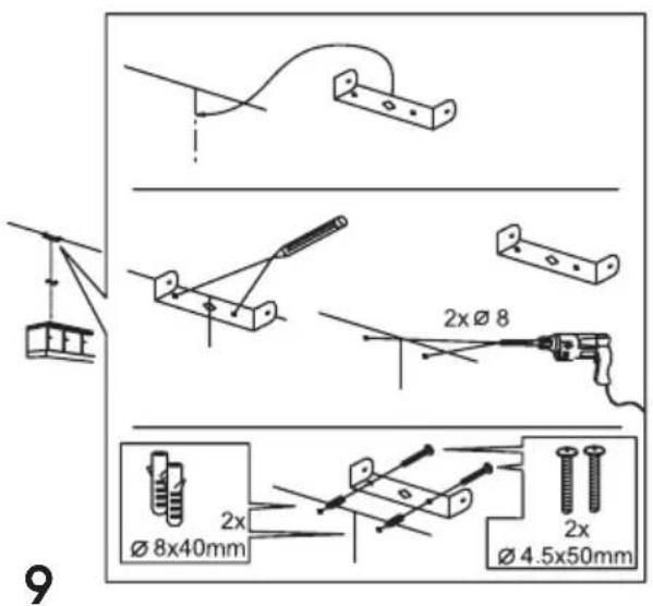 2xØ 8 Ø 8x40mm 2x Ø 4.5x50mm 9