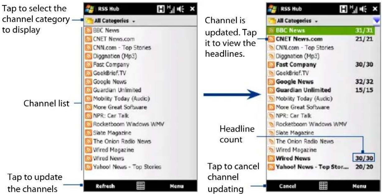 Tap to select the channel category to display Channel list Tap to update the channels Refresh Menu RSS Hub All Categories - BBC News CNET News.com CNN.com - Top Stories Diggnation (Mp3) Fast Company GeokBrief.TV Google News Guardian Unlimited Mobility Today (Audio) More Great Software NPR: Car Talk Rocketboom Windows WMV Slate Magazine The Onion Radio News Wired Magazine Wired News Yahoo! News - Top Stories Channel is updated. Tap it to view the headlines. Headline count Tap to cancel channel updating RSS Hub All Categories - BBC News 31/31 CNET News.com 21/21 CNN.com - Top Stories Diggnation (Mp3) Fast Company 30/30 GeokBrief.TV Google News 32/32 Guardian Unlimited 15/15 Mobility Today (Audio) More Great Software NPR: Car Talk Rocketboom Windows WMV Slate Magazine The Onion Radio News Wired Magazine Wired News 30/30 Yahoo! News - Top Stor... 20/20 Cancel Menu