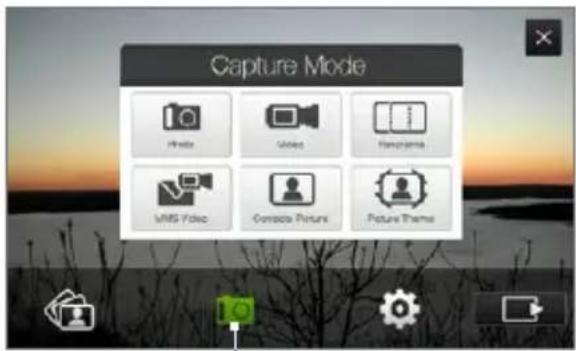 Capture Mode Photo Video Mapscape SMS Video Consoc Picture Picture Theme
