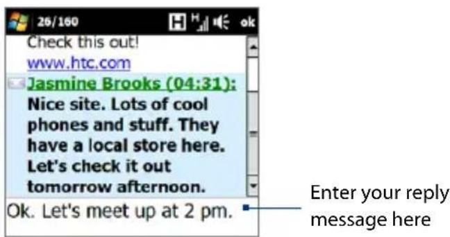 Check this out! www.htc.com Jasmine Brooks (04:31): Nice site. Lots of cool phones and stuff. They have a local store here. Let's check it out tomorrow afternoon. Ok. Let's meet up at 2 pm. Enter your reply message here