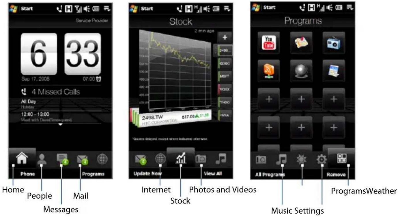 HTC Touch HD - Using the TouchFLO 3D Home Screen - 1