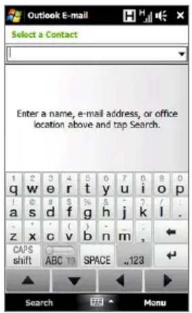 Enter a name, e-mail address, or office location above and tap Search.