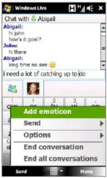 Windows Live Chat with Abigail Abigail: hi john how's it gon? John: hi there Abigail: long time no see 😂 I need a lot of catching up to do Add emoticon Send Options End conversation End all conversations Send Menu