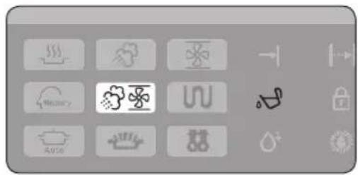 Grid of icons including steam, cloud, weather, humidity, U-turn, car, and water drop symbols