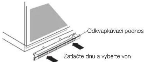 Odkvapkávací podnos Zatlačte dnu a vyberte von