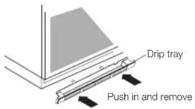 Drip tray Push in and remove