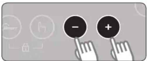 Icon set with 'Binary' and 'Play' symbols, pointing at minus and plus buttons