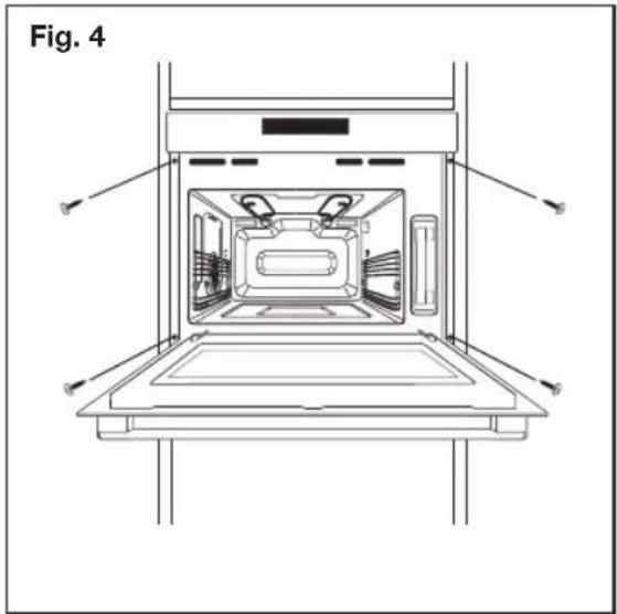 Technical line drawing of an oven with internal compartments and support structures (no text or symbols)