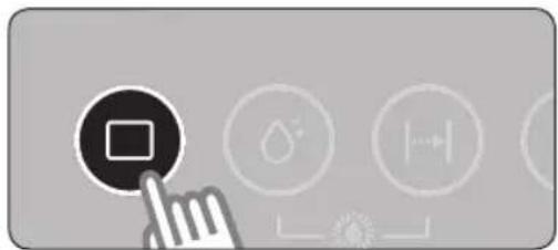 User interface icons including a square button, droplet, and waveform symbols (no text or labels)