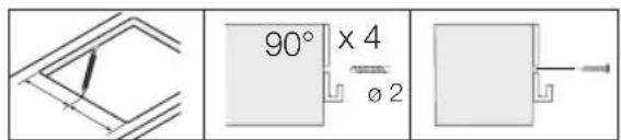 90° x 4 ø 2