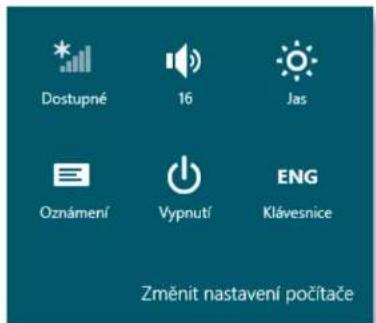 Dostupné 16 Jas Oznámení Vypnutí ENG Klávesnice Změnit nastavení počítače
