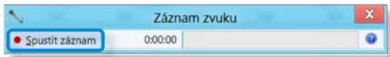 Záznam zvuku Spustit záznam 0:00:00