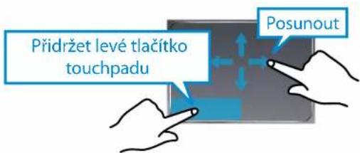 Přidržet levé tlačítko touchpadu Posunout