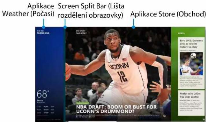 Aplikace Weather (Počasí) Screen Split Bar (Lišta rozdělení obrazovky) Aplikace Store (Obchod) 68° JASON NBA DRAFT: BOOM OR BUST FOR UCONN'S DRUMMON? HERE: Euro 2012: Germany aims to rewrite history vs. Italy Phelps wins 200m free over Loché