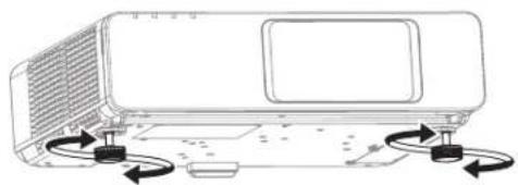PANASONIC PT-F300E - Přední nastavitelné nožky a úhel promítání - 1