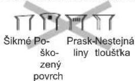 Šikmé Po- ško- zený povrch Prask-Nestejná liny tlouštka