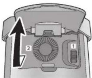 PANASONIC VW-CLT2E - Otvorte kryt otočných ovládačov na nastavenie polohy. - 1