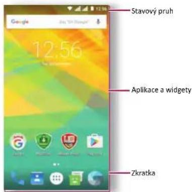 Stavový pruh 12:56 Aplikace a widgety Zkratka