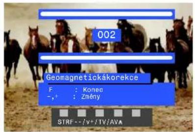 002 Geomagnetickákorekce F : Konec -, + : Zmény STRF --/v+/TV/AVA