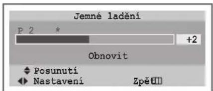 Jemné ladění P 2 * +2 Obnovit Posunutí Nastavení Zpě
