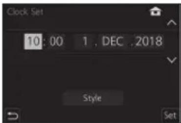 Clock Set 10:00 1,DEC,2018 Style Set