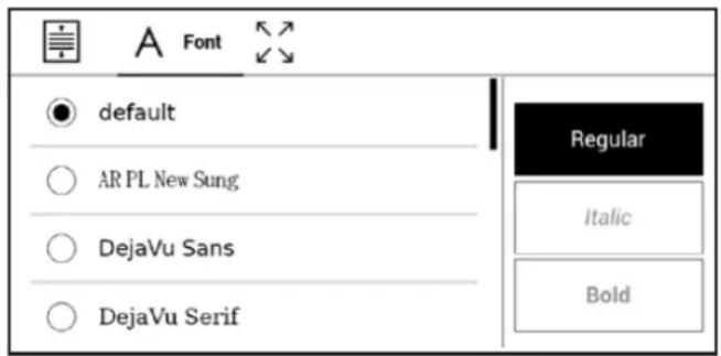 A Font default AR PL New Sung DejaVu Sans DejaVu Serif Regular Italic Bold