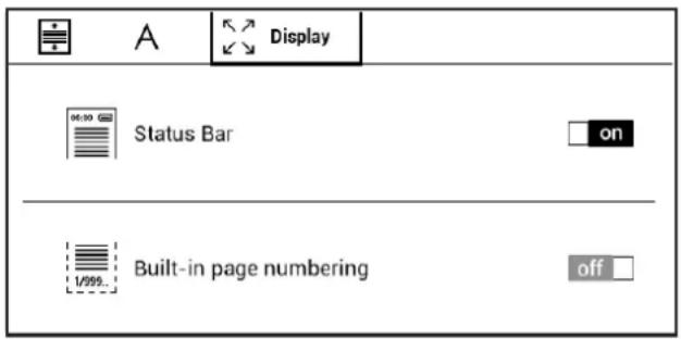 A Display 00:00 Status Bar on 1/999... Built-in page numbering off