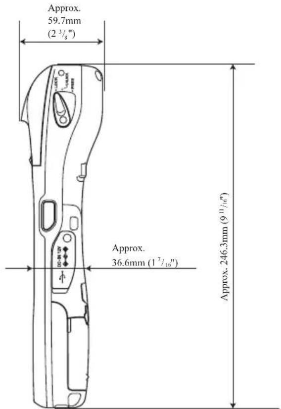 Approx. 59.7mm (2 1/8") Approx. 36.6mm (1 7/16") Approx. 246.3mm (9 1/16")