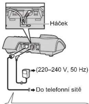 Háček (220-240 V, 50 Hz) Do telefonní sitě