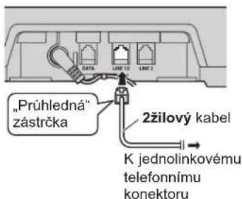 "Prühledná" zástrčka 2žilový kabel K jednolinkovému telefonnímu konektoru