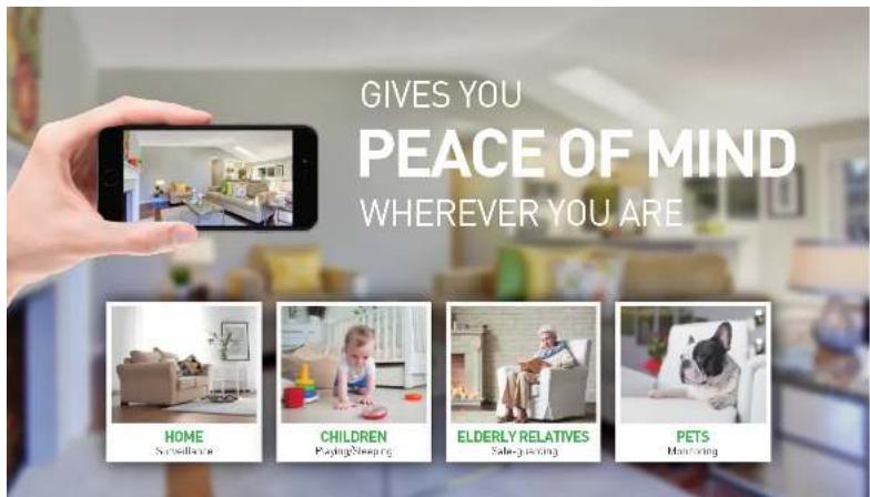 GIVES YOU PEACE OF MIND WHEREVER YOU ARE HOME SudGs you CHILDREN Playing Sleepers ELDERLY RELATIVES Salings you PETS Manning