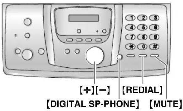 [+][-] [REDIAL] [DIGITAL SP-PHONE] [MUTE]