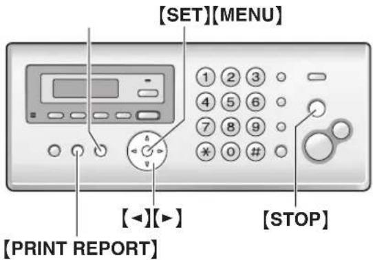 [SET][MENU] 1 2 3 4 5 6 7 8 9 * 0 # [PRINT REPORT] [STOP]