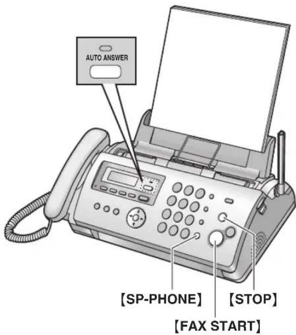 AUTO ANSWER [SP-PHONE] [FAX START] [STOP]