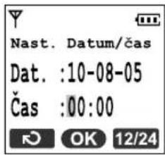 Nast. Datum/čas Dat. :10-08-05 Čas :00:00 OK 12/24