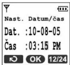 Nast. Datum/čas Dat. :10-08-05 Čas :03:15 PM OK 12/24