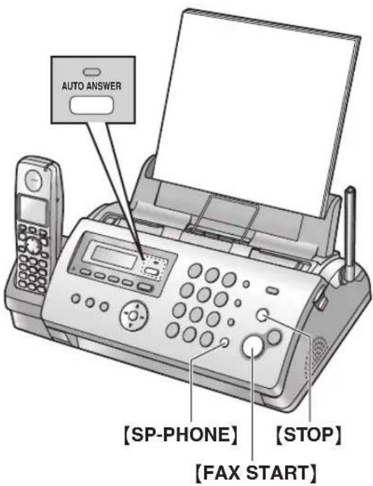 AUTO ANSWER [SP-PHONE] [FAX START] [STOP]