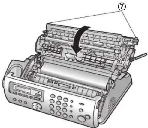 PANASONIC KX-FC228CE - Zavřete řádně zadní kryt tak, že zatlačíte na tečkovanou oblast na obou koncích (⑦). - 1