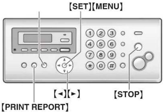 [SET][MENU] 1 2 3 4 5 6 7 8 9 * 0 # [PRINT REPORT] [<]【▶】 [STOP]