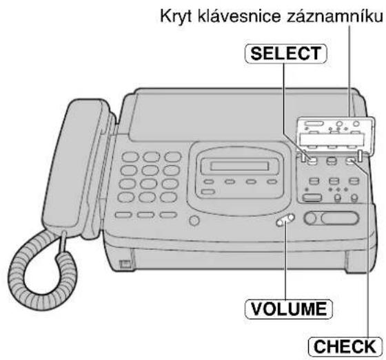 Kryt klávesnice záznamníku SELECT VOLUME CHECK
