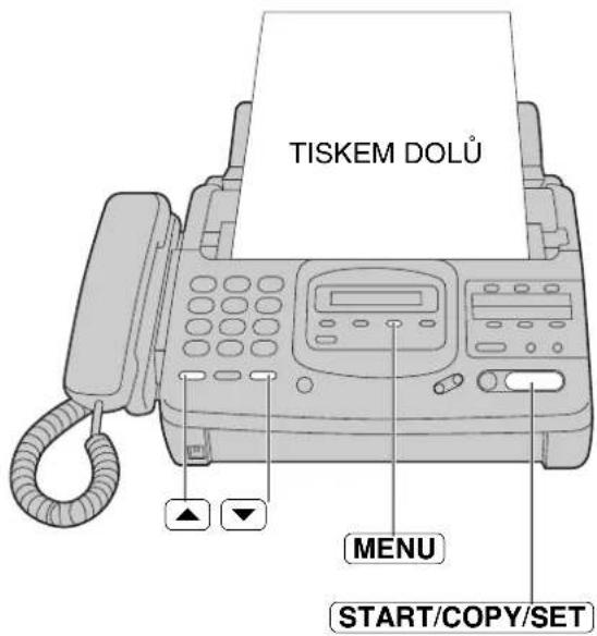 TISKEM DOLÜ MENU START/COPY/SET