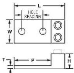 L HOLE SPACING W T P H