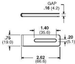 GAP .16 (4.2) .75 (19.0) 1.40 (35.6) 20 (5.1) 2.62 (66.6)