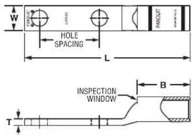 W PANDUT HOLE SPACING L INSPECTION WINDOW T B