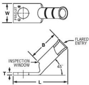 W PANDUIT B INSPECTION WINDOW T L FLARED ENTRY 45°