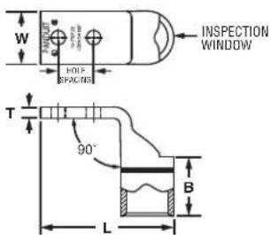 INSPECTION WINDOW W HOLI SPX100 T 90° B L